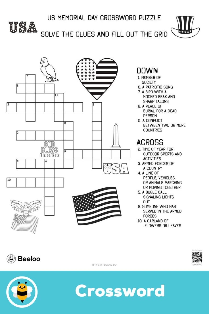US Memorial Day Crossword Puzzle
