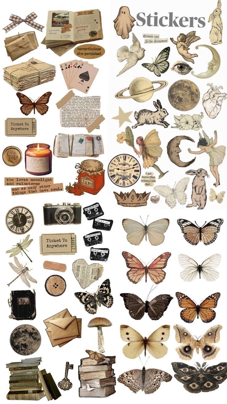 Vintage Scrapboook In 2025 Vintage Aesthetic Stickers Printables 
