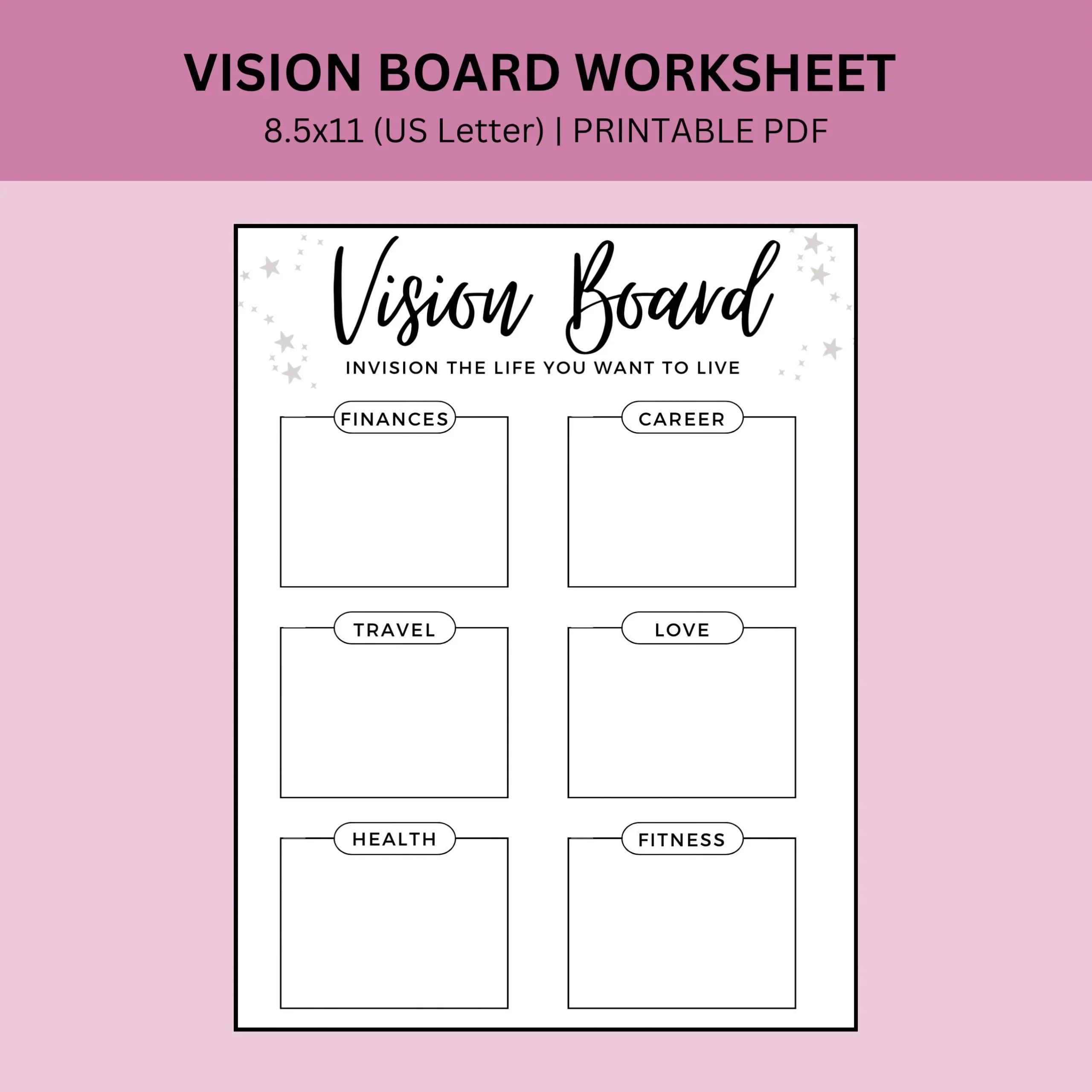 Vision Board Worksheet Printable Goal Setting Worksheet 