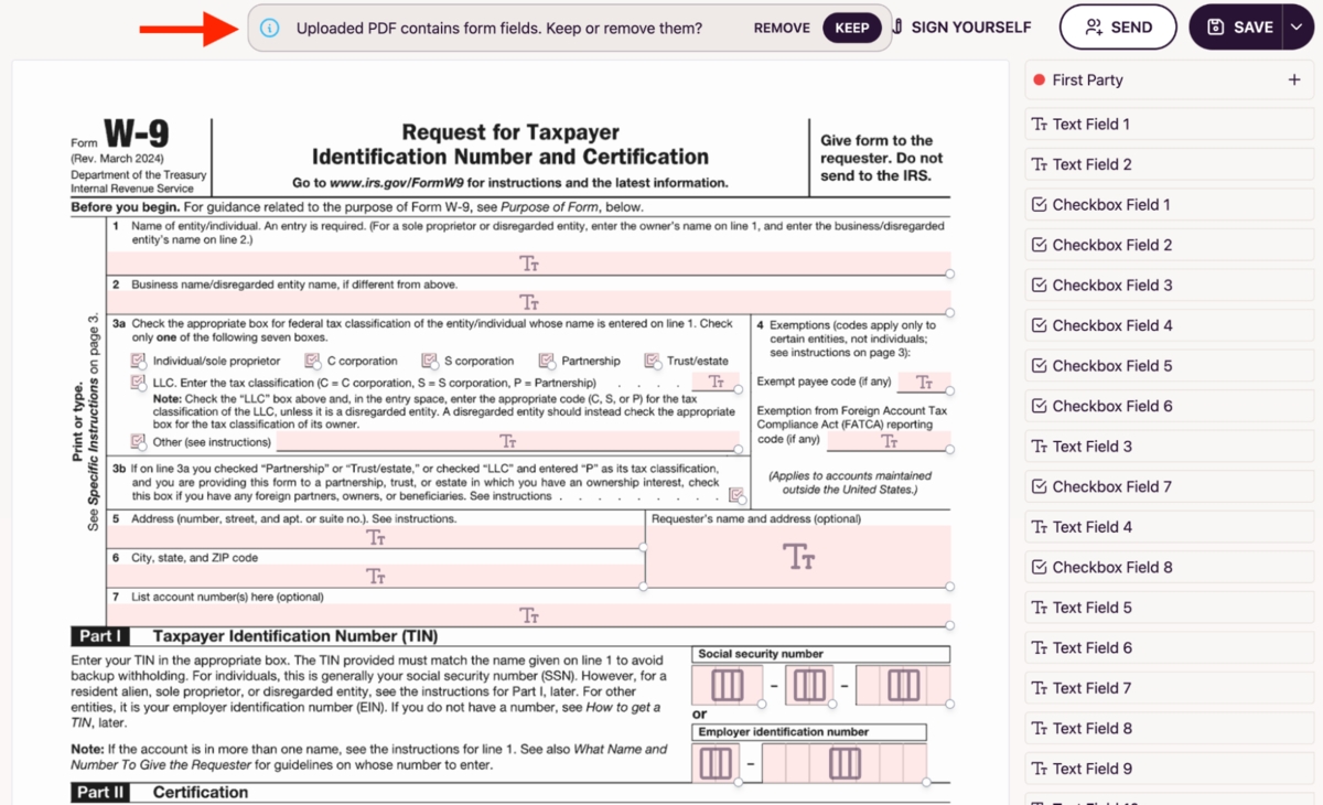 W 9 Tax Forms DocuSeal