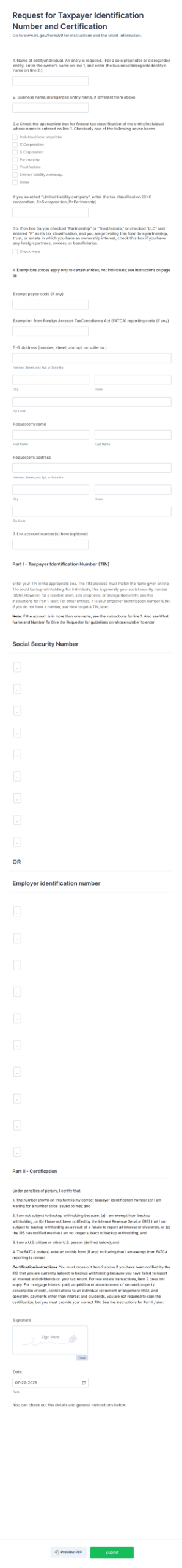 W9 Form Template Jotform