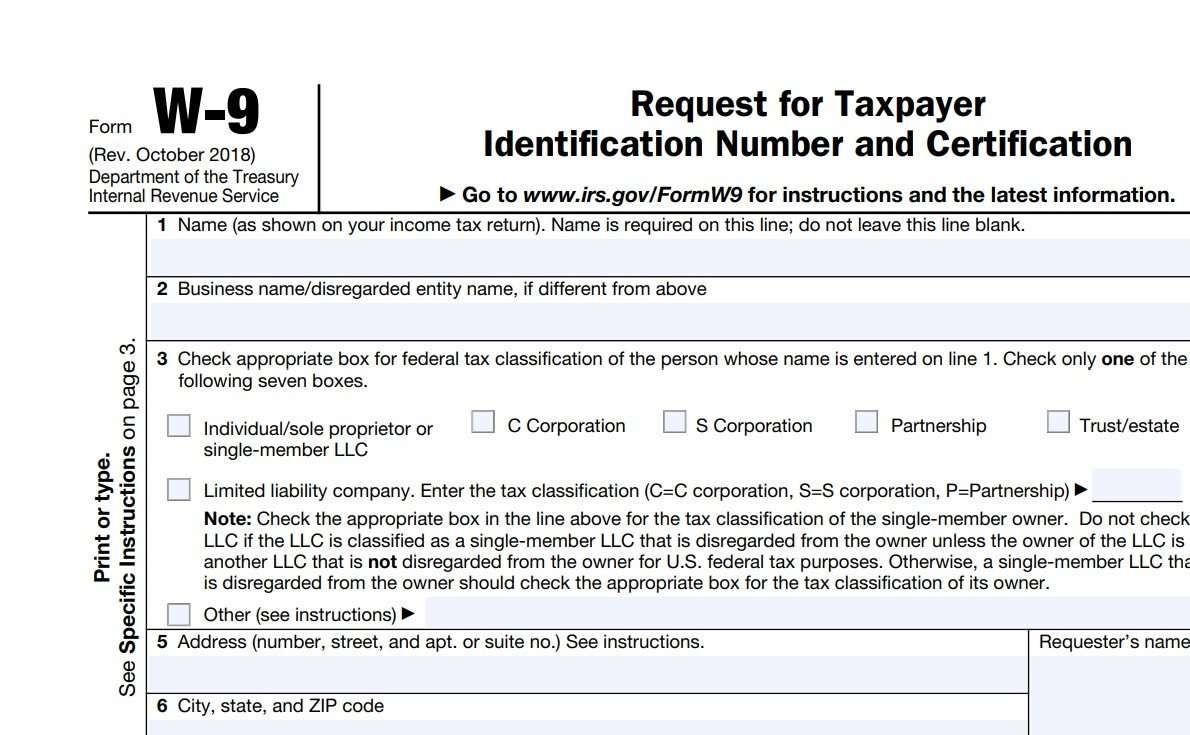 Nonprofit W9 Form Sample
