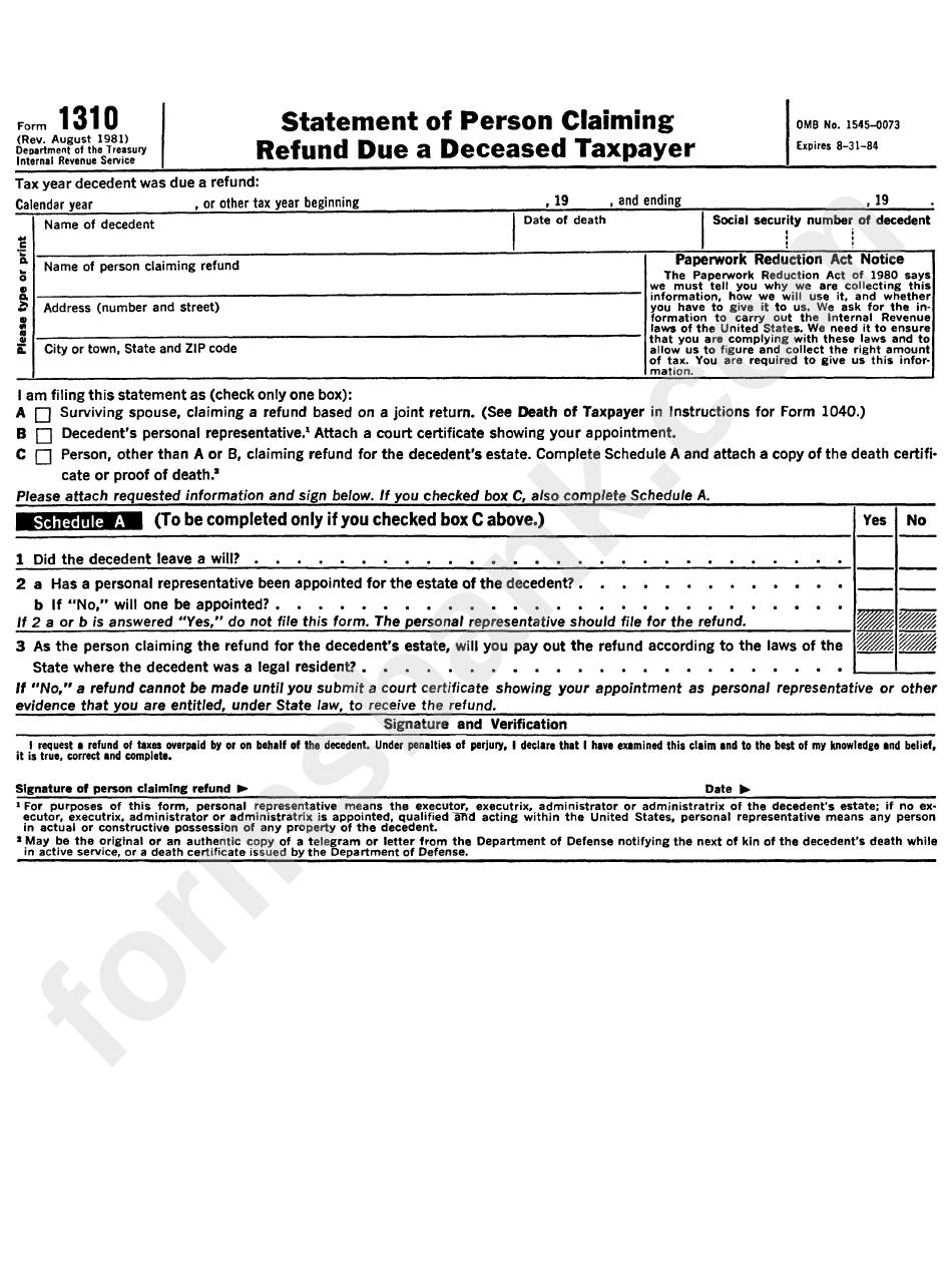 Printable Form 1310