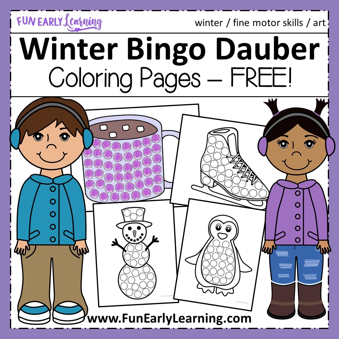 Winter Bingo Dauber Coloring Pages Fun Early Learning