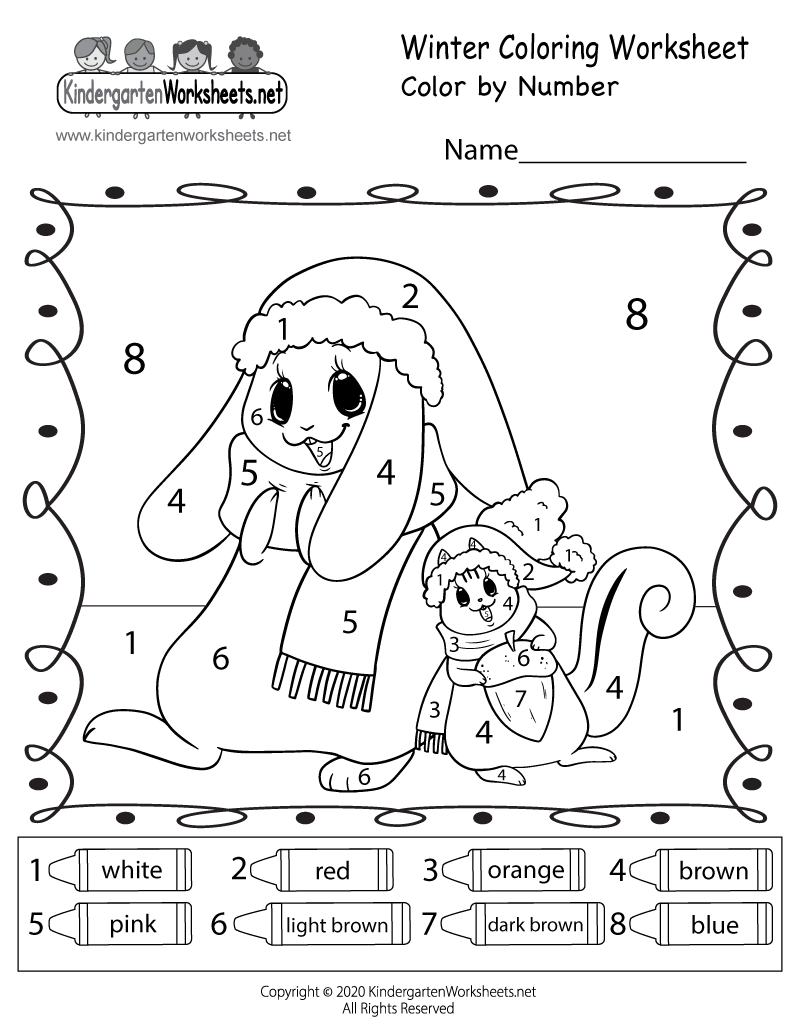 Winter Color By Number Worksheet Free Printable Digital amp PDF