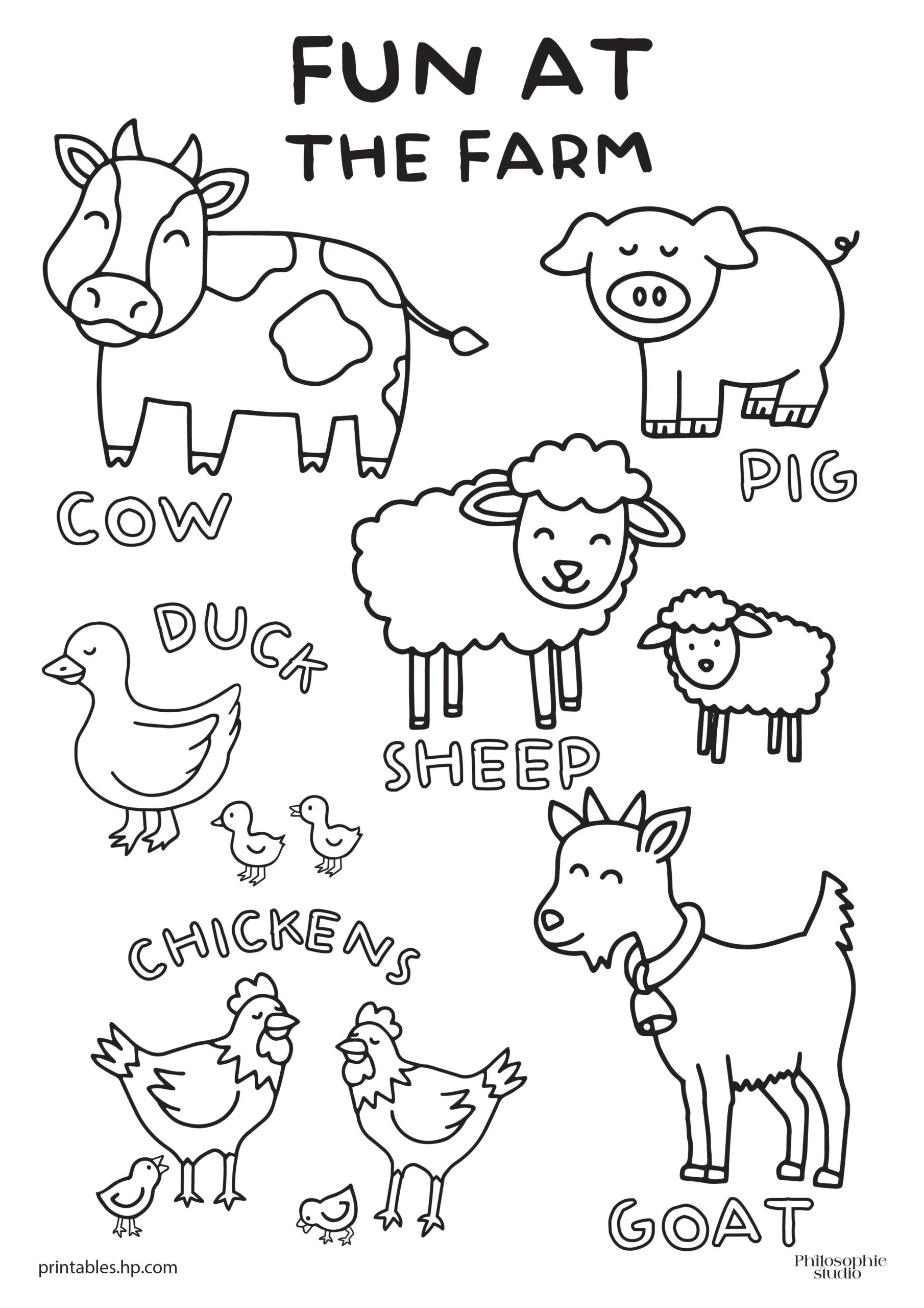 Winter Fun Fun At The Farm Printables Free Coloring Pages 