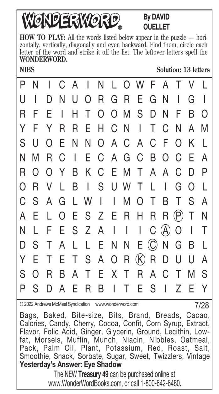 Wonderword Puzzles The Mercury News