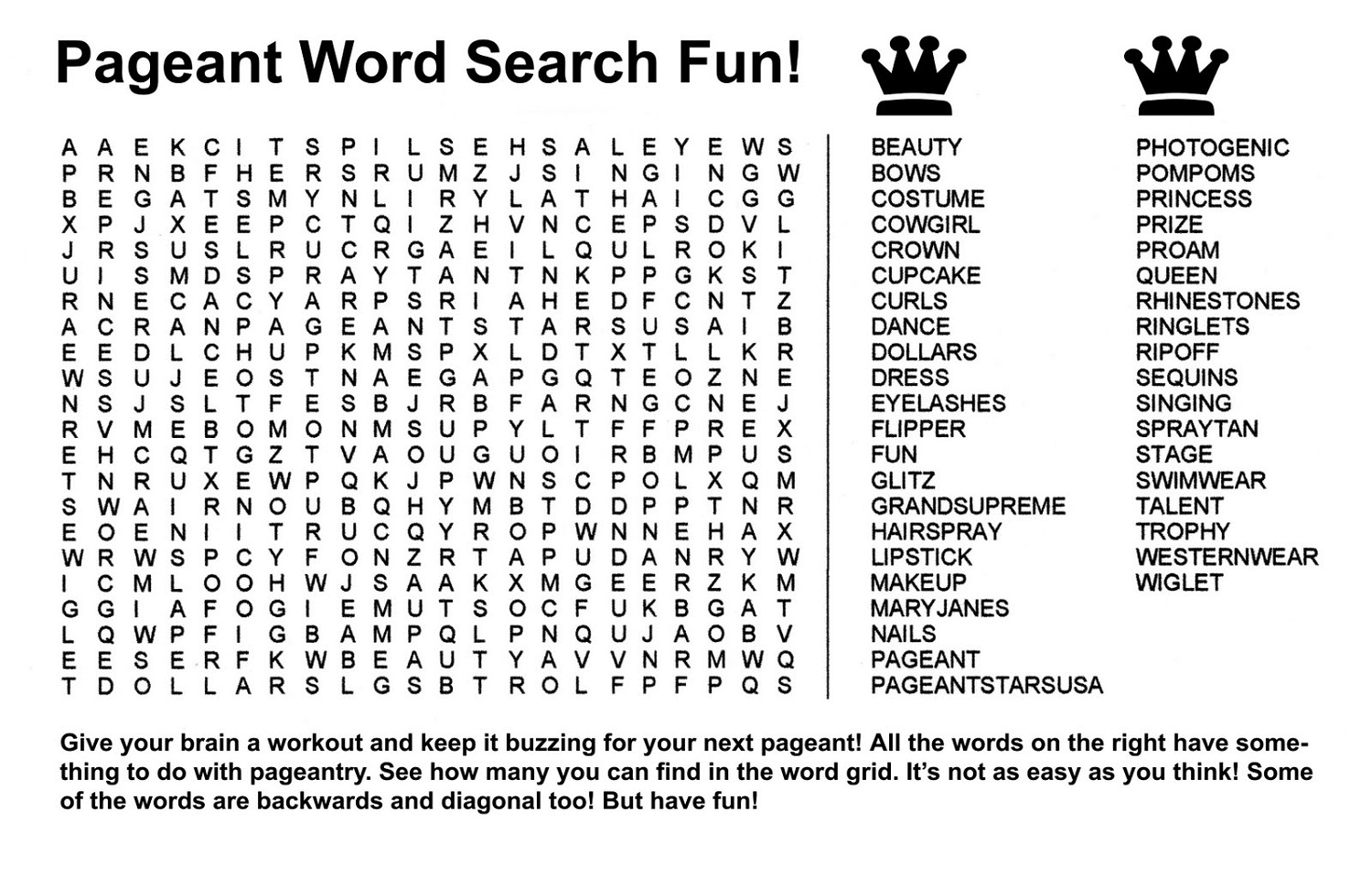 Fun Printable Word Search Puzzles For Adults
