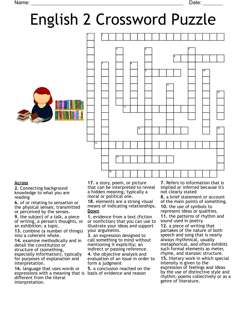 Free Crossword Puzzles English